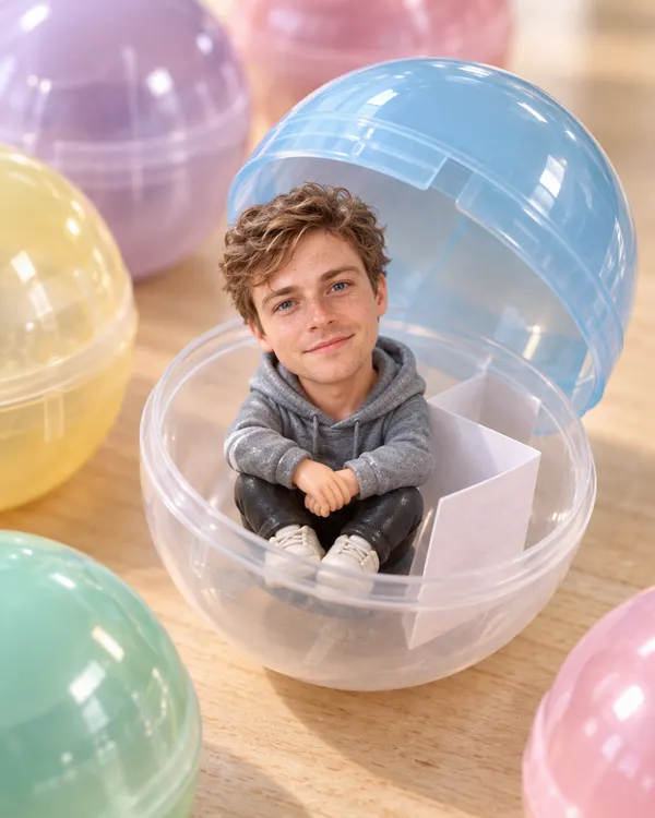 Capsule Toy: A mini you inside a vending machine toy capsule