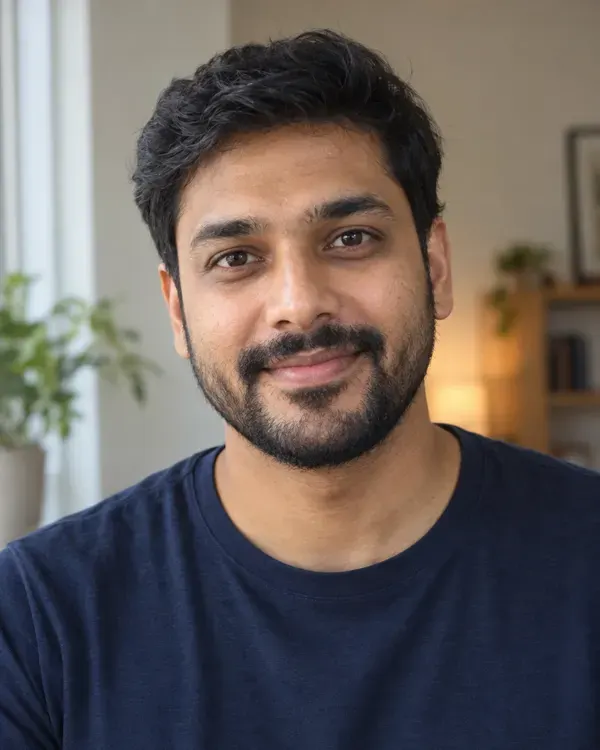 The original photo: a man with a short beard, before the style