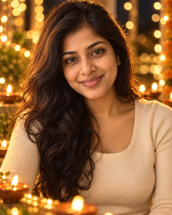 Fairy Light Bokeh: A cinematic portrait wrapped in Diwali lights