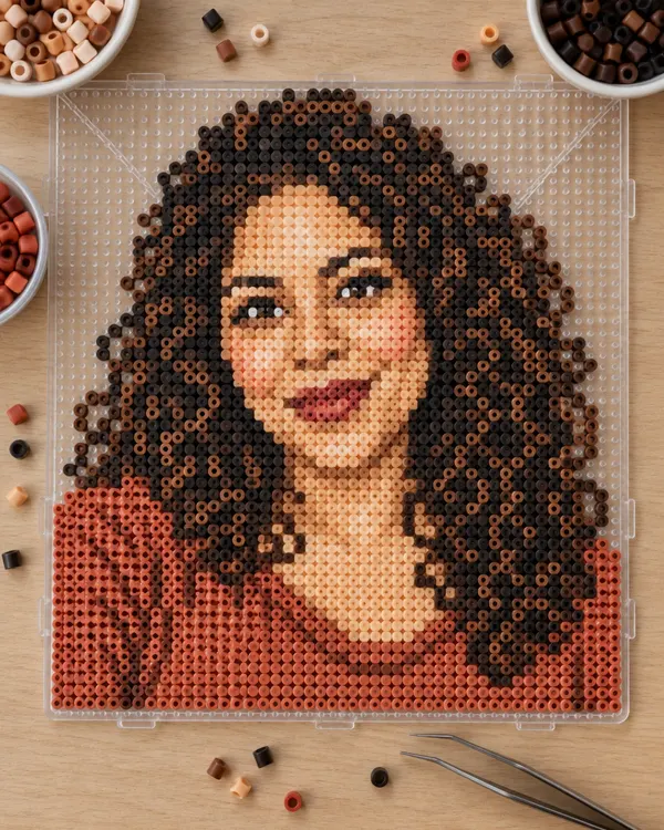 Fuse Bead Art: You made from melted plastic beads on a pegboard