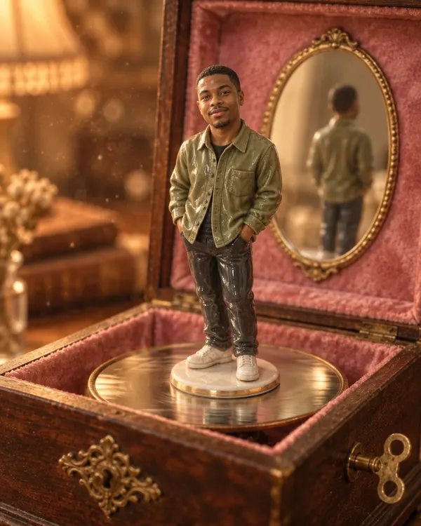 Music Box: A tiny you turning inside an old music box