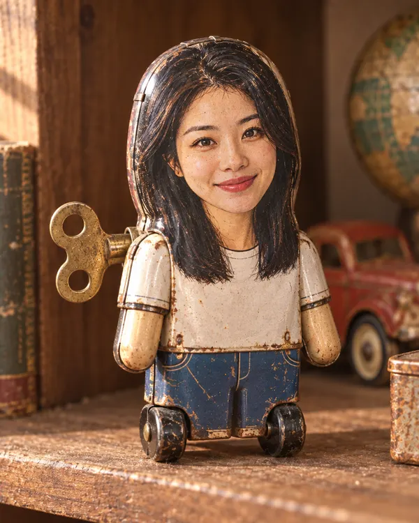 Wind Up Toy: You as an old tin toy with a key in your back