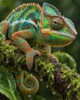 A chameleon on a branch