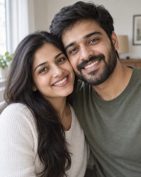 The photo the clip was made from: a young couple