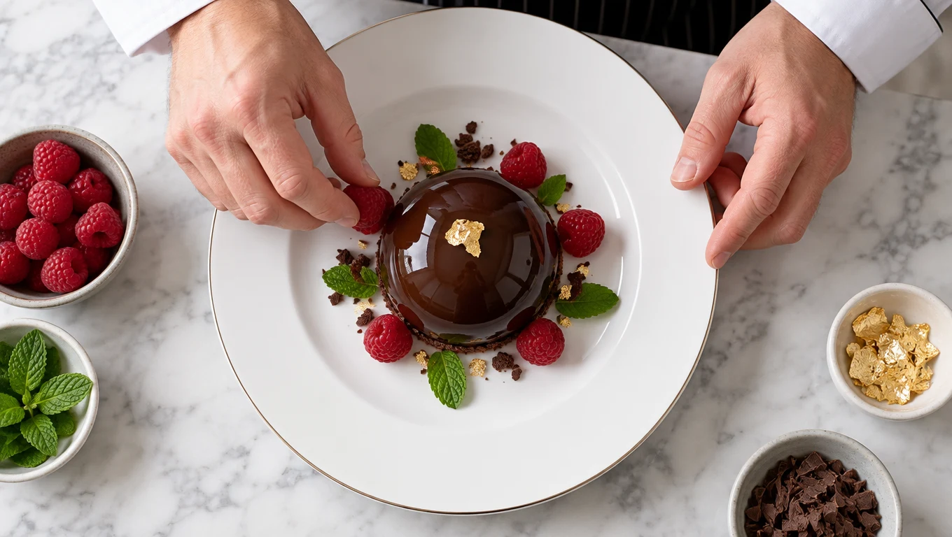 Good: a close photo of a dessert on a plate