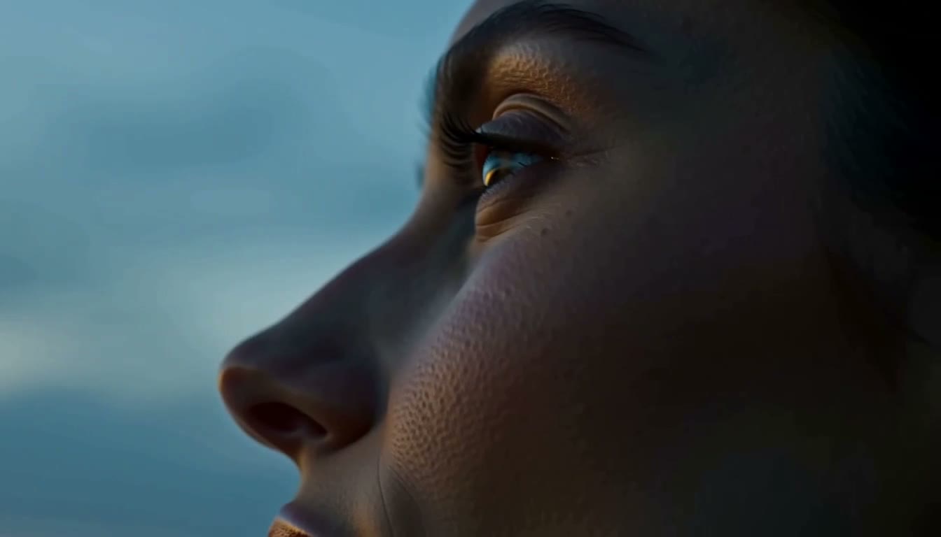 Good: a video frame with a face close to the camera
